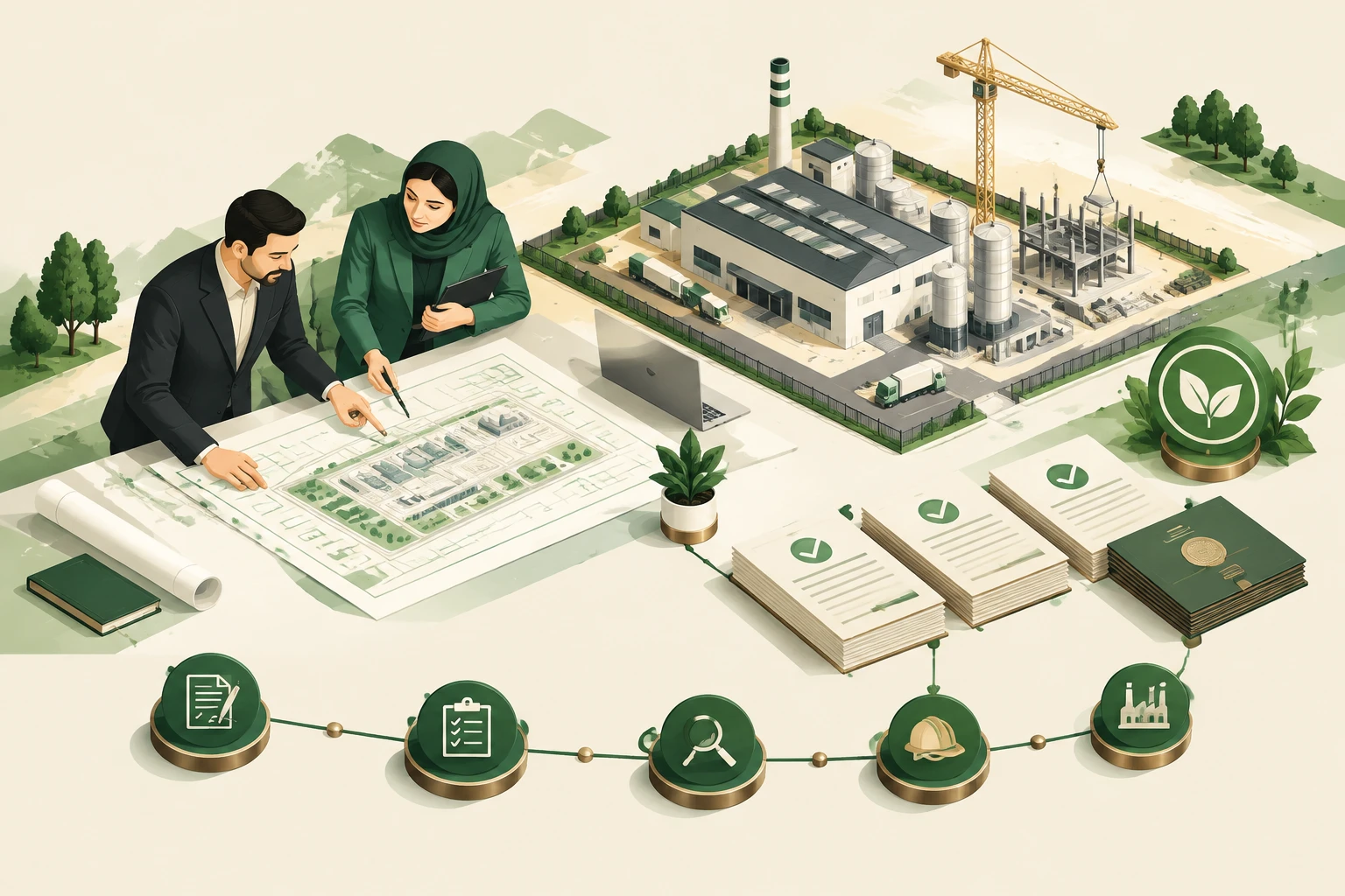 بررسی طرح توجیهی و مدارک لازم برای دریافت جواز تاسیس کارخانه صنعتی